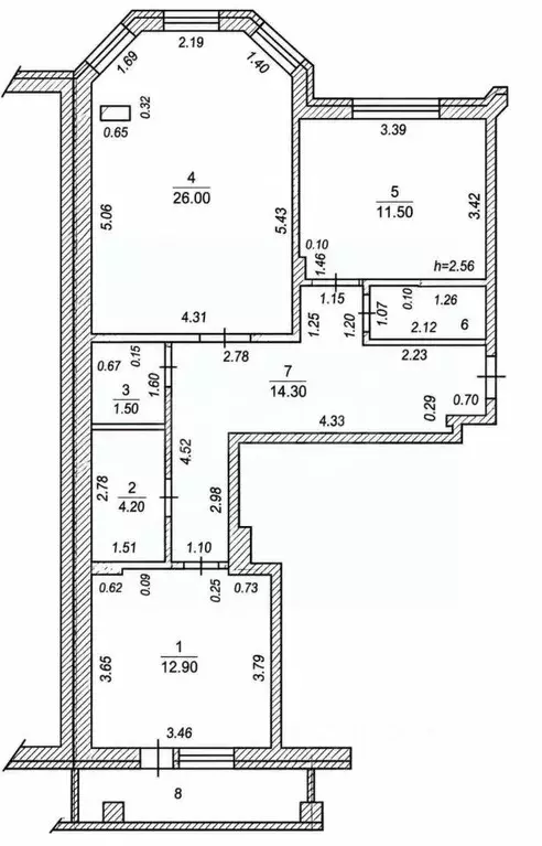2-к кв. Чувашия, Чебоксары ул. Спиридона Михайлова, 1 (73.3 м) - Фото 2