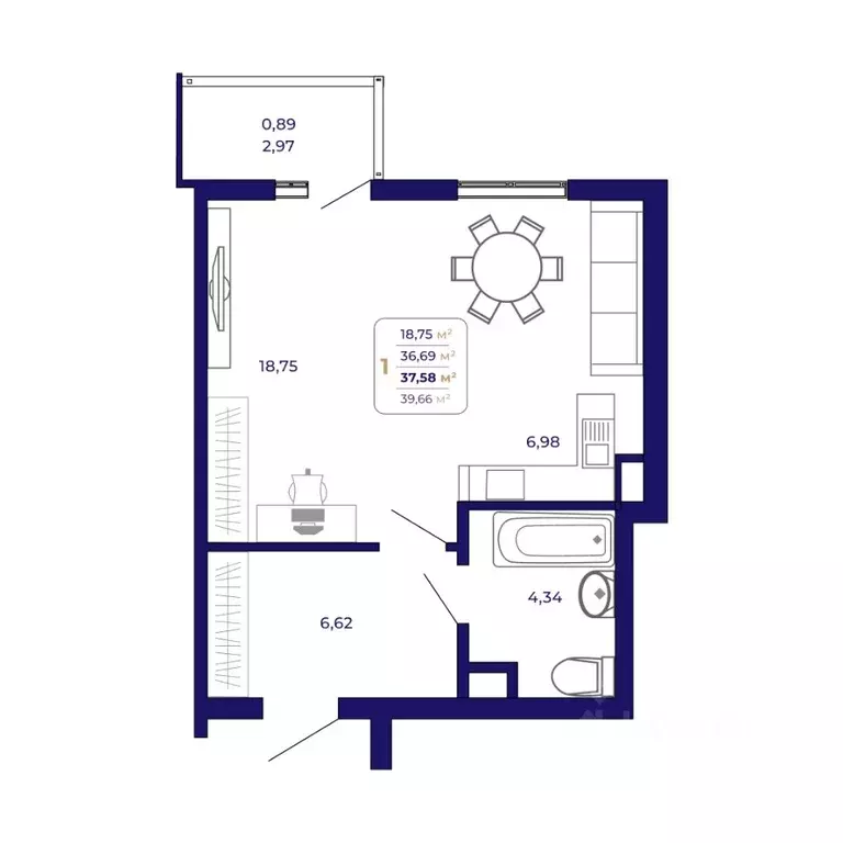 1-к кв. Башкортостан, Уфа Затон-Восточный жилрайон, Паруса жилой ... - Фото 1