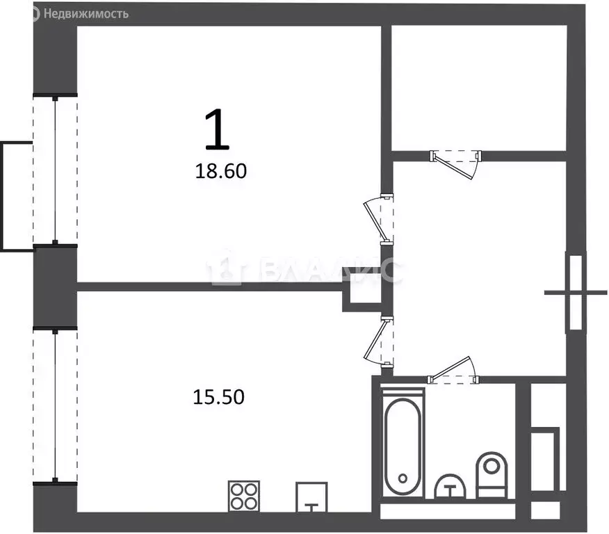 1-комнатная квартира: Москва, Клинская улица, 2А (53.5 м) - Фото 1