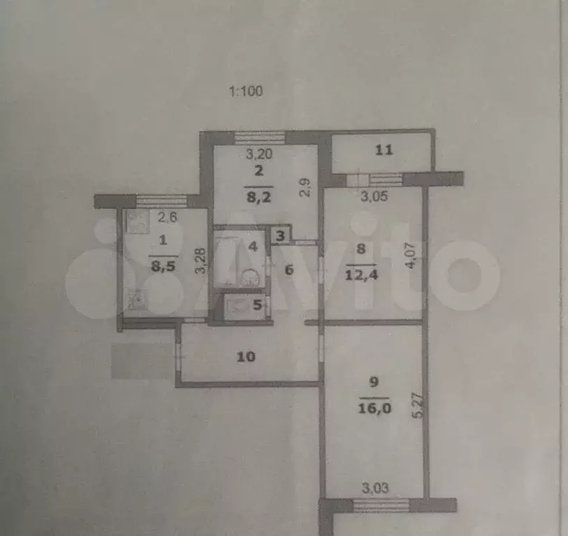 3-к. квартира, 61 м, 1/9 эт. - Фото 0