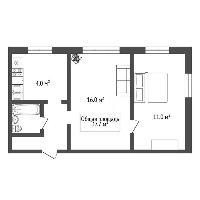 2-комнатная квартира: Новосибирск, Планировочная улица, 18 (37.7 м) - Фото 0