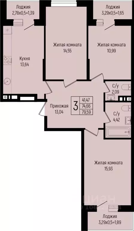 3-к кв. Краснодарский край, Краснодар ул. Михаила Барибана (79.59 м) - Фото 0