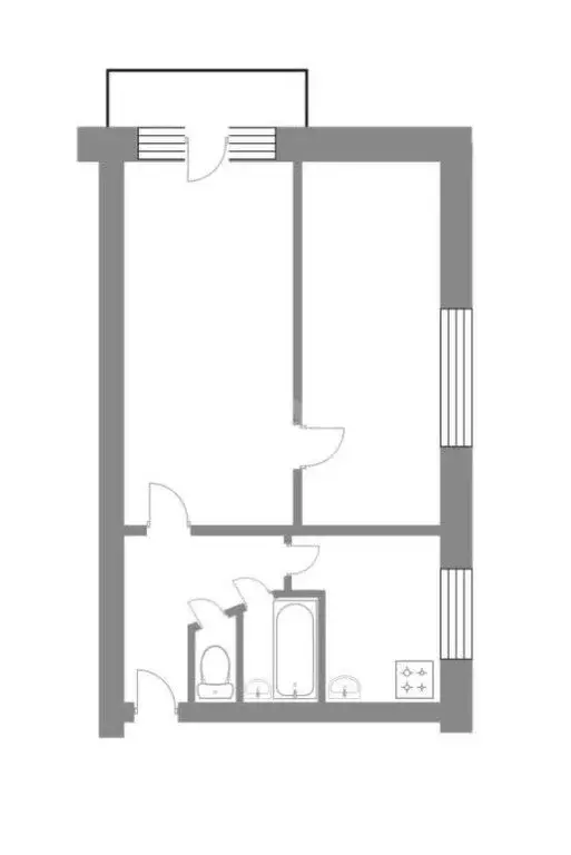 2-комнатная квартира: Бакал, Октябрьская улица, 4 (39.5 м) - Фото 1