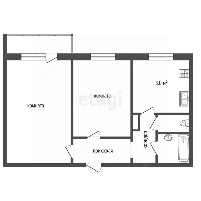 2-к кв. Ярославская область, Ярославль ул. Космонавтов, 6 (52.9 м) - Фото 1