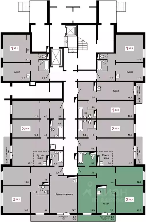 3-к кв. Красноярский край, Красноярск ул. Кутузова, 2с4 (78.3 м) - Фото 0