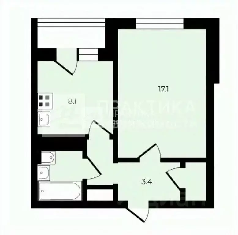 1-комнатная квартира: Москва, улица Павла Андреева, 4 (35 м) - Фото 2