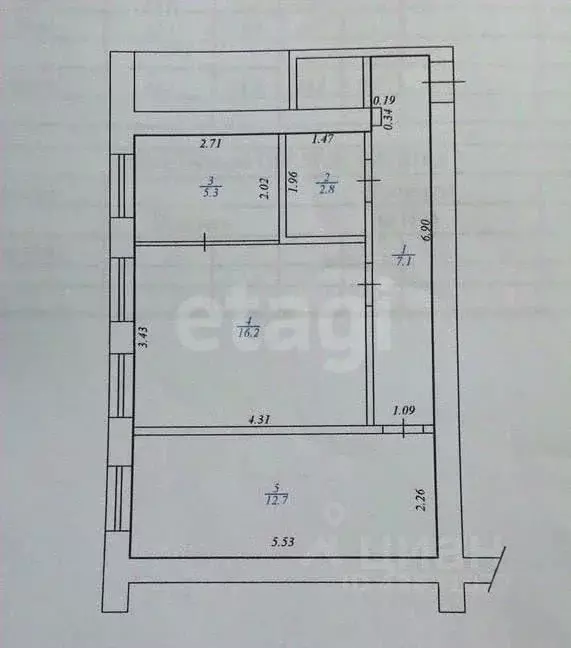 2-к кв. Сахалинская область, Южно-Сахалинск Луговое п/р, ул. Дружбы ... - Фото 2