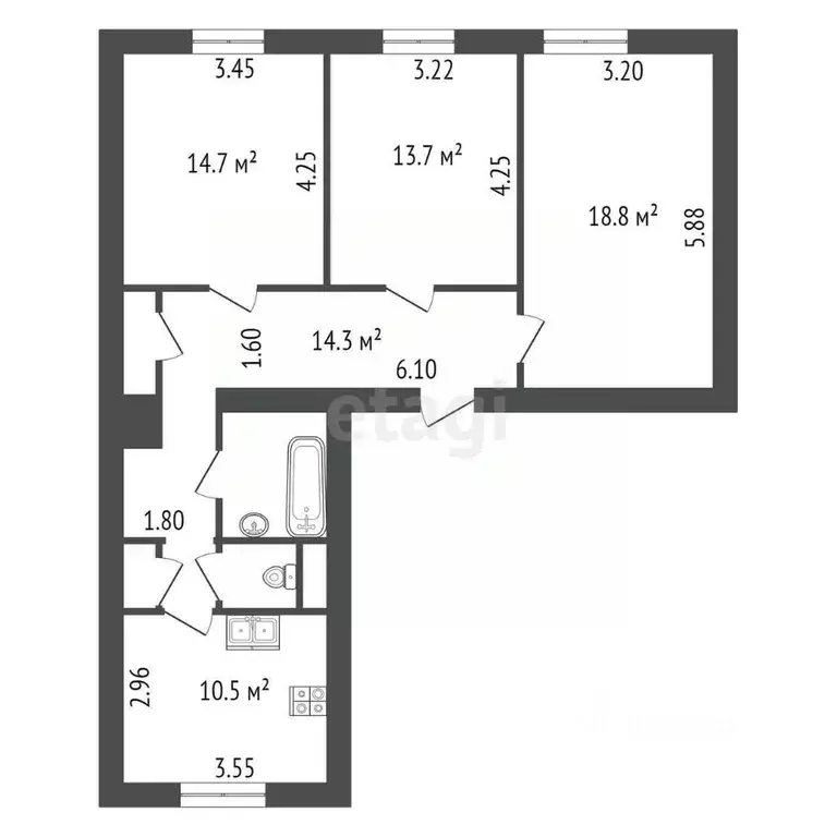 Комната Санкт-Петербург Новочеркасский просп., 47К2 (13.7 м) - Фото 1