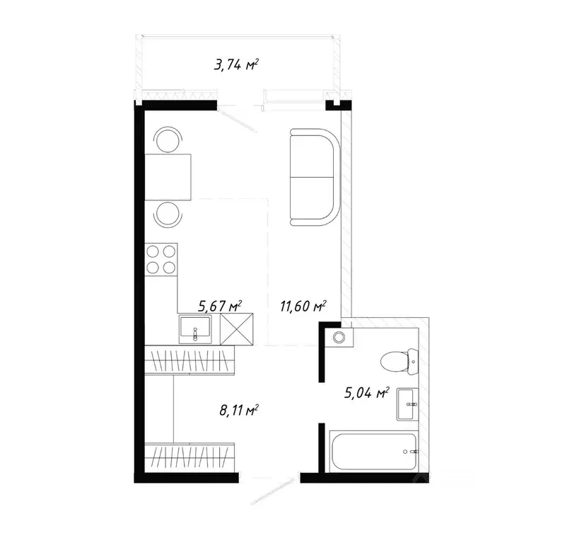 1-к кв. Иркутская область, Иркутск Правобережный округ, Кино жилой ... - Фото 2
