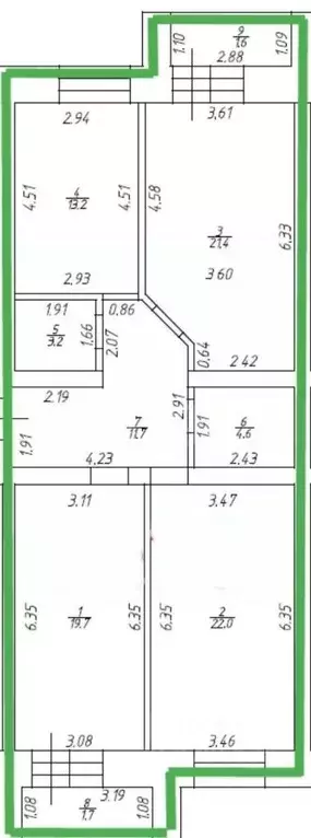 3-к кв. Татарстан, Казань ул. Рауиса Гареева, 78А (95.8 м) - Фото 1