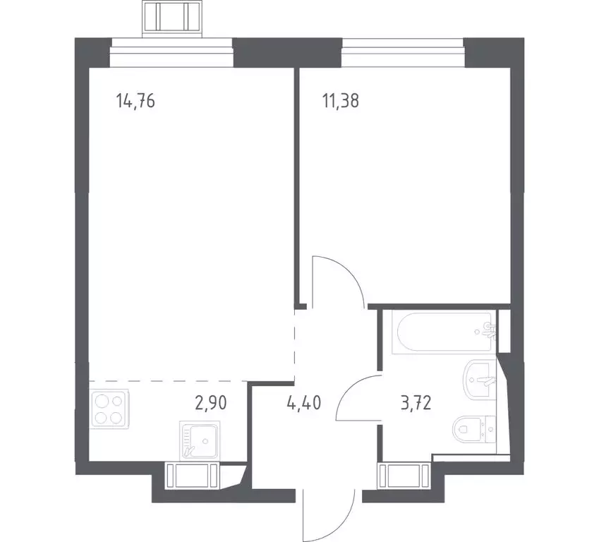 1-комнатная квартира: село Ям, улица Мезенцева, 5 (37.1 м) - Фото 1