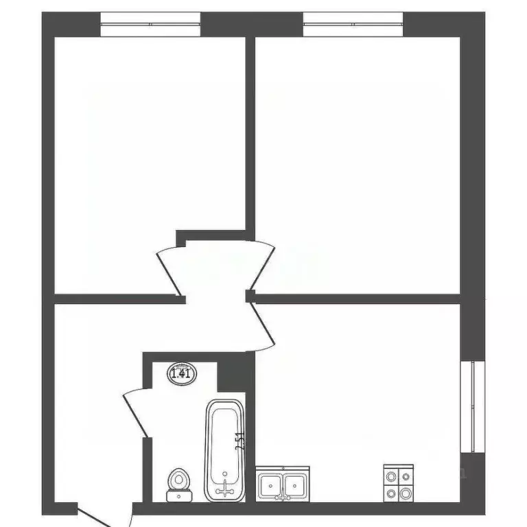 2-к кв. Костромская область, Кострома проезд Апраксинский, 54 (36.4 м) - Фото 1
