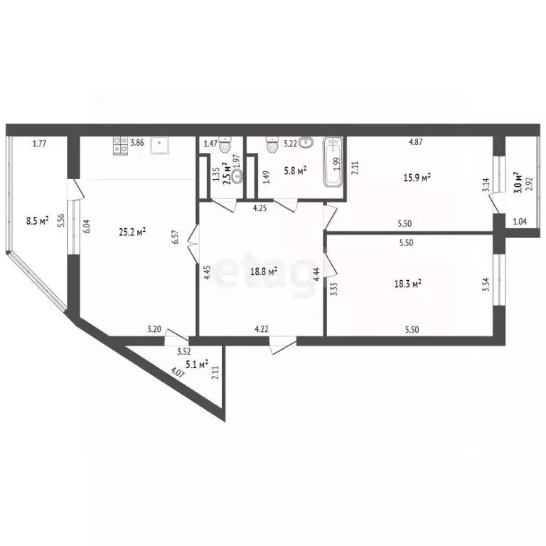 3-к кв. Орловская область, Орел ул. Михалицына, 1 (91.6 м) - Фото 1