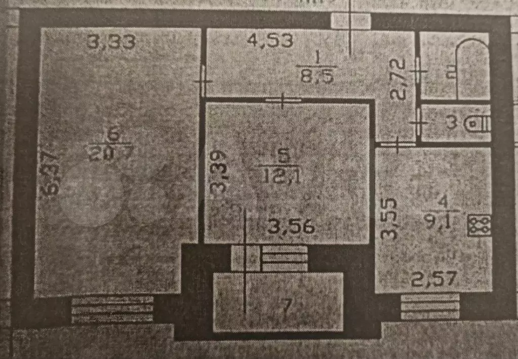 2-к. квартира, 54,5 м, 4/10 эт. - Фото 0