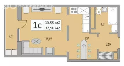 1-комнатная квартира: Оренбург, улица Юркина, 10 (33 м) - Фото 0