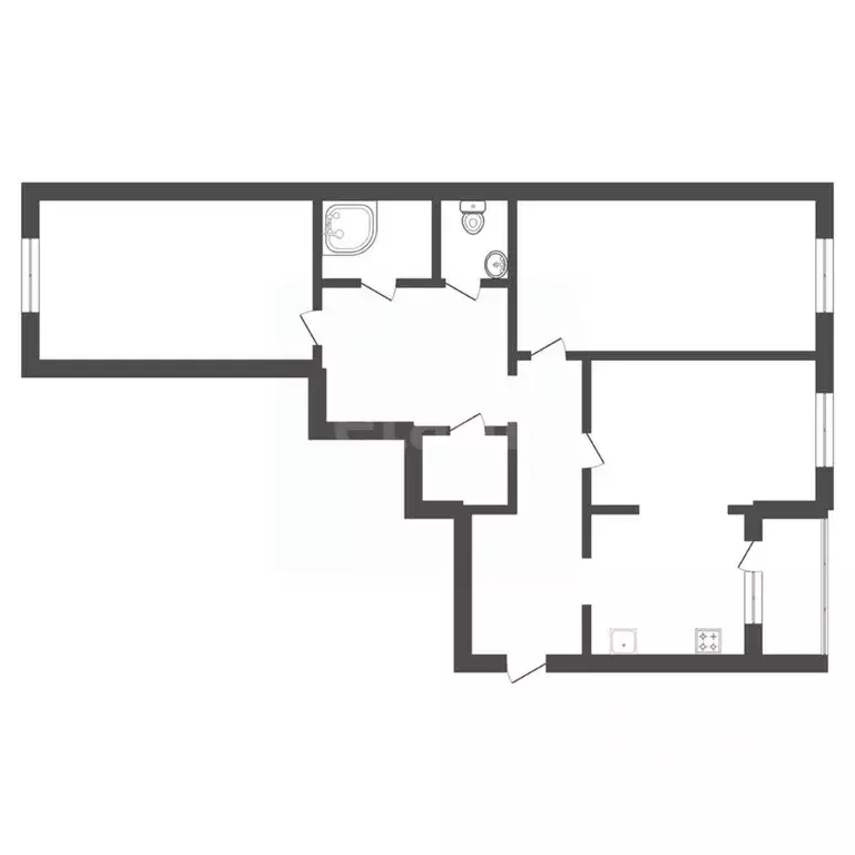 3-к кв. Амурская область, Благовещенск Красноармейская ул., 28/2 (78.4 ... - Фото 2