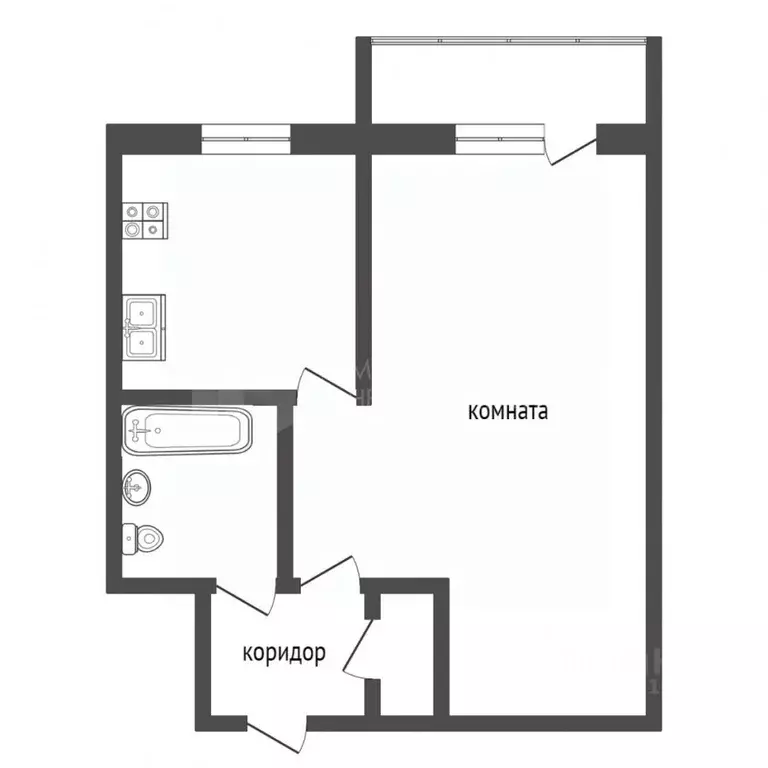 1-к кв. Тюменская область, Тюмень Рижская ул., 56 (29.6 м) - Фото 1