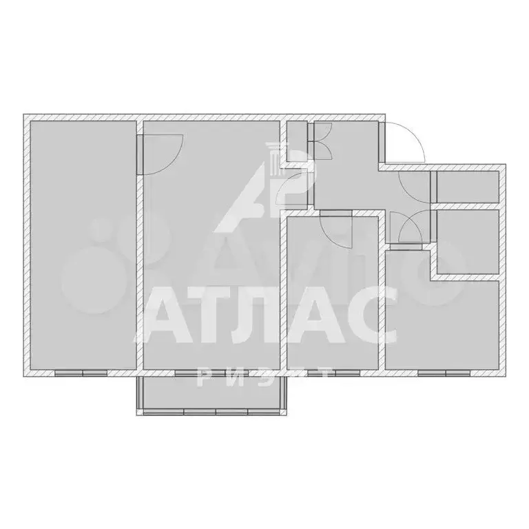 3-к. квартира, 55,6 м, 5/5 эт. - Фото 0