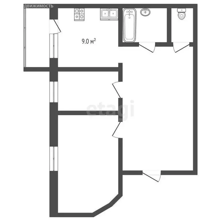 2-комнатная квартира: Майский, Ягодная улица, 40 (53.4 м) - Фото 1