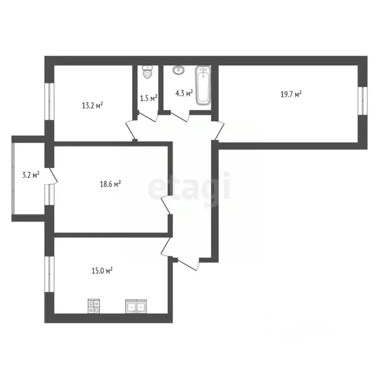 3-к кв. Тамбовская область, Тамбов Мичуринская ул., 213Вк1 (84.0 м) - Фото 1