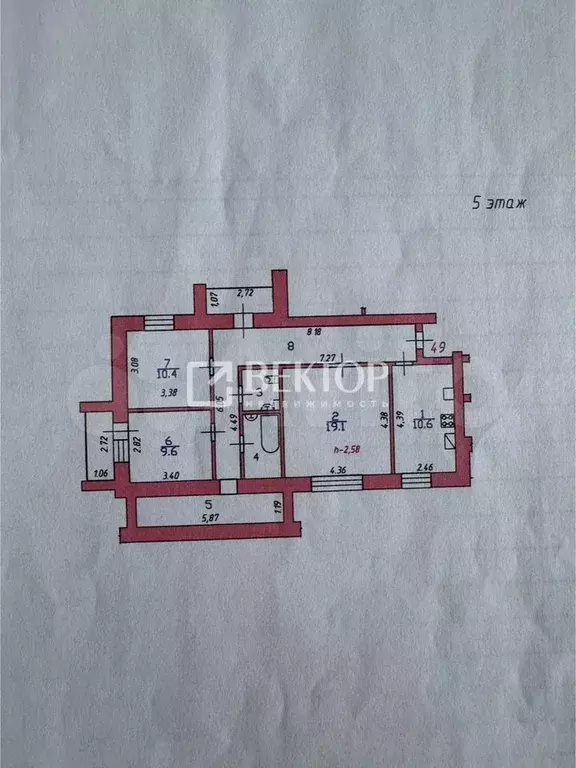 3-к. квартира, 81,9 м, 5/10 эт. - Фото 0