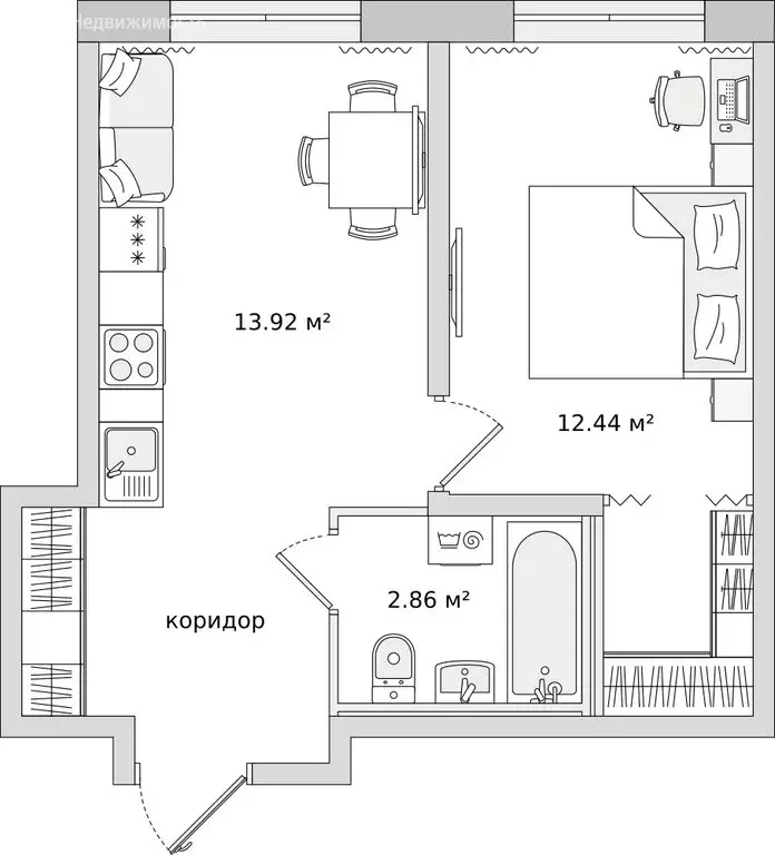 1-комнатная квартира: Мурино, улица Шоссе в Лаврики, 51 (39.5 м) - Фото 0