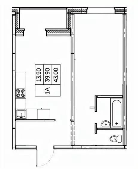 1-к кв. Чувашия, Чебоксары ул. П.В. Дементьева, поз1 (43.0 м) - Фото 1
