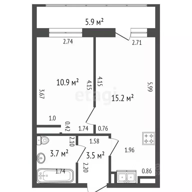 1-к кв. Санкт-Петербург Пулковское ш., 42к6 (39.2 м) - Фото 1