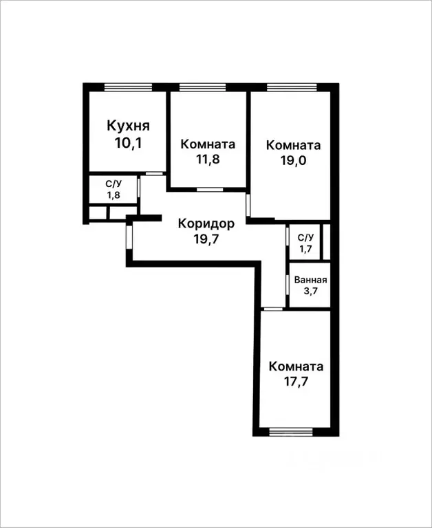 3-к кв. Москва Хорошевское ш., 12к1 (84.0 м) - Фото 1