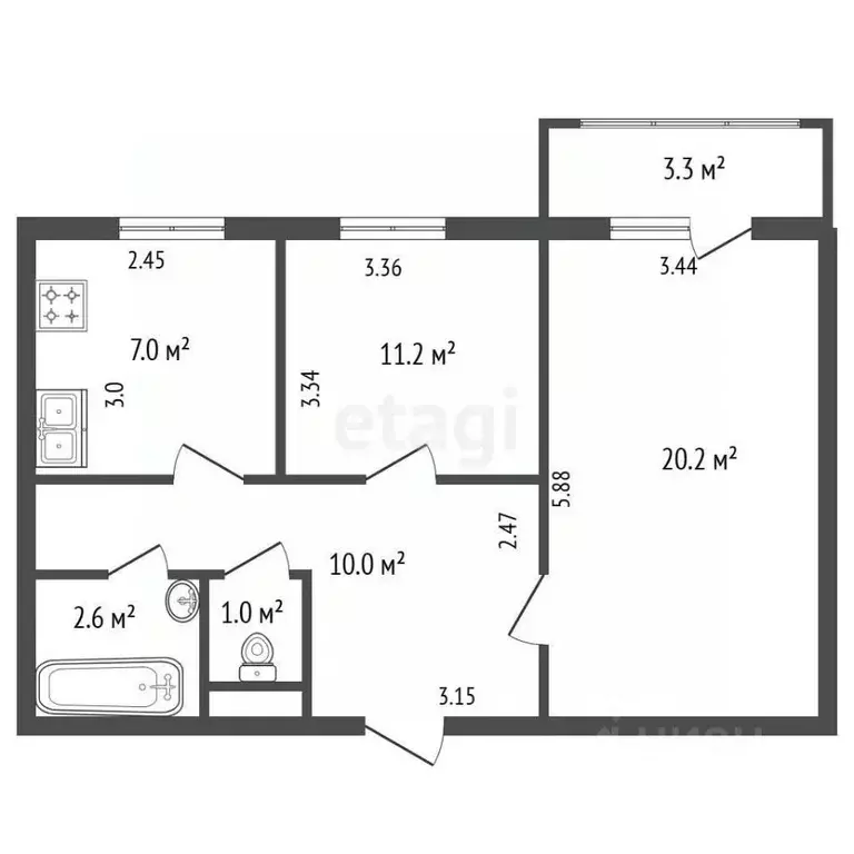 Комната Санкт-Петербург Граничная ул., 21 (20.2 м) - Фото 2