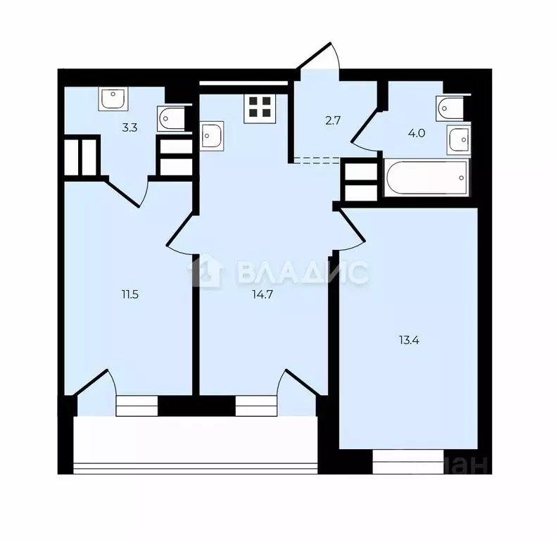 2-к кв. Санкт-Петербург пос. Парголово, ул. Шишкина, 307 (54.0 м) - Фото 2