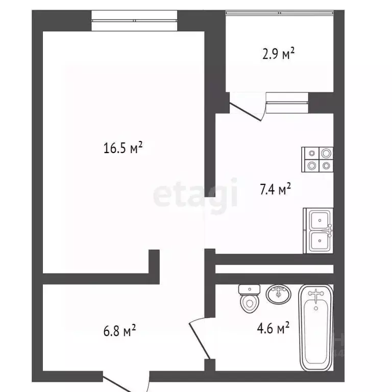1-к кв. Тюменская область, Тюмень Дамбовская ул., 25к1 (35.5 м) - Фото 2