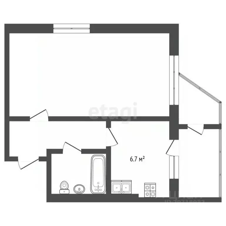 1-к кв. Камчатский край, Елизово Дальневосточная ул., 9 (31.0 м) - Фото 1