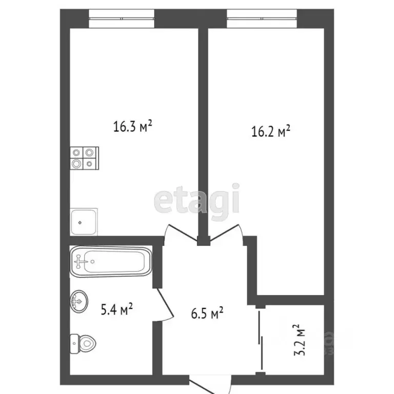 1-к кв. Тюменская область, Тюмень ул. Республики, 204к3 (47.2 м) - Фото 1