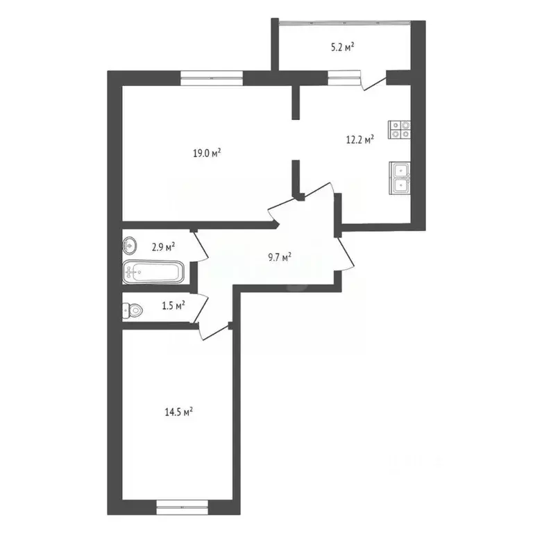 2-к кв. Псковская область, Псков ул. Труда, 60 (60.8 м) - Фото 1