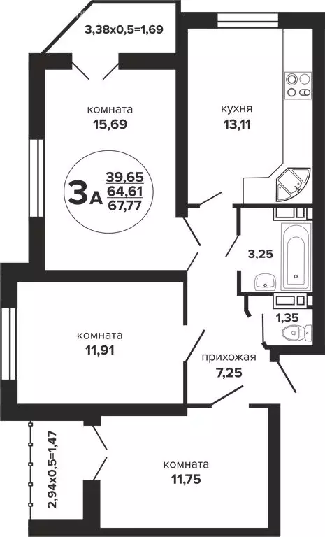 3-комнатная квартира: Краснодар, Прикубанский внутригородской округ, ... - Фото 0