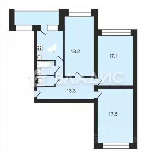 3-к кв. Владимирская область, Владимир ул. Строителей, 10а (81.3 м) - Фото 1