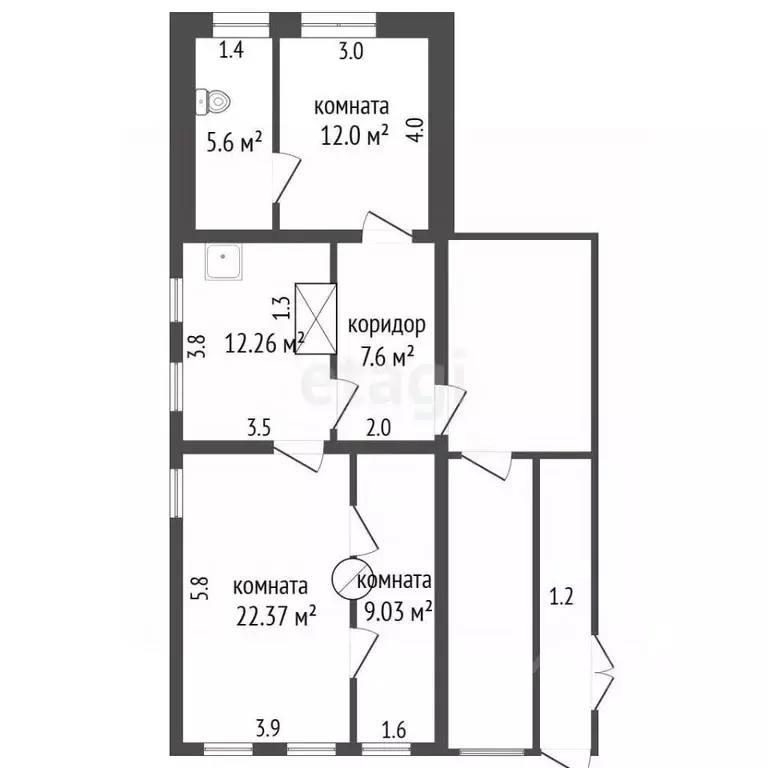 Дом в Нижегородская область, Кулебаки ул. Малиновского, 3 (69 м) - Фото 0