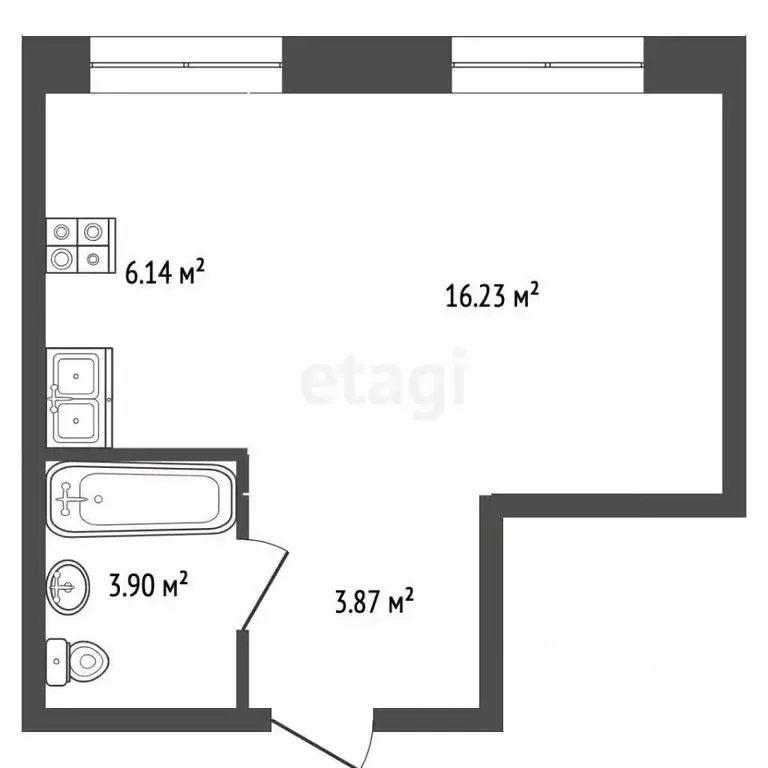 1-к кв. Алтайский край, Барнаул ул. Гоголя, 52 (30.1 м) - Фото 1