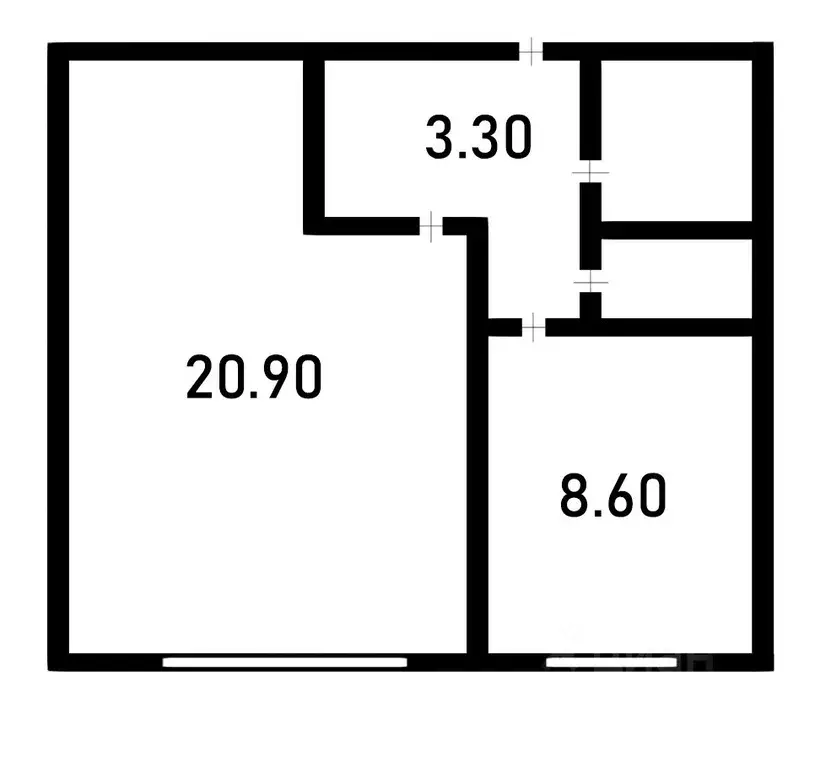 1-к кв. Новосибирская область, Новосибирск ул. Крылова, 45 (29.4 м) - Фото 1