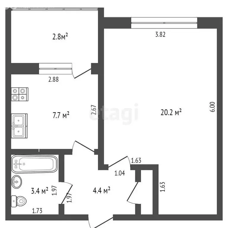 1-комнатная квартира: Самара, Запорожская улица, 17 (38.4 м) - Фото 1