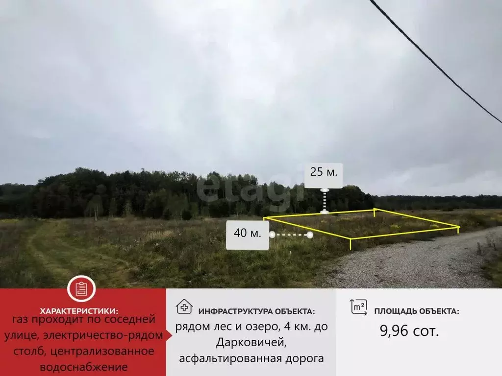 Участок в Брянская область, Брянский район, Новодарковичское с/пос, д. ... - Фото 0
