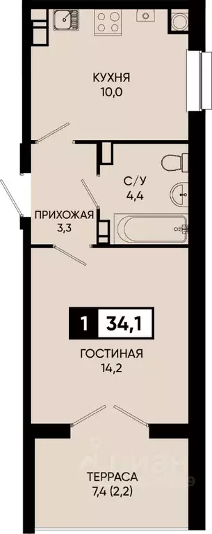 1-к кв. Ставропольский край, Кисловодск городской округ, пос. ... - Фото 0