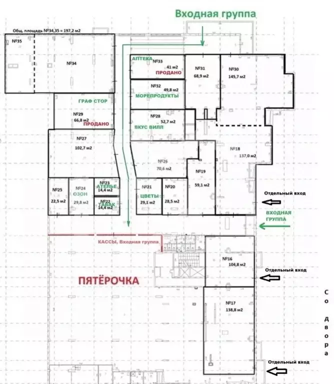Торговая площадь в Москва Барвихинская ул., 6 (30 м) - Фото 2