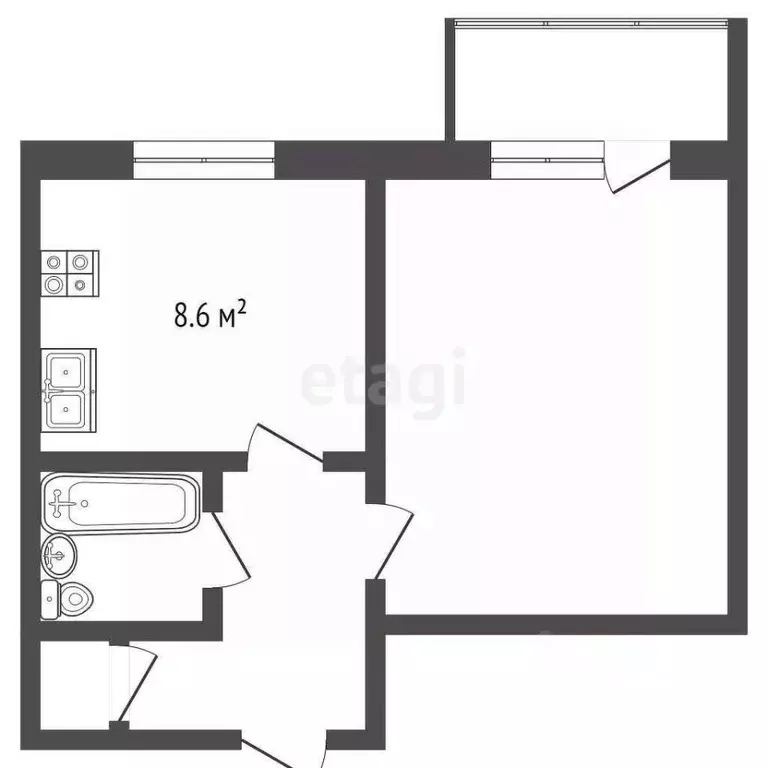 1-к кв. Коми, Сыктывкар Тентюковская ул., 125 (34.2 м) - Фото 1