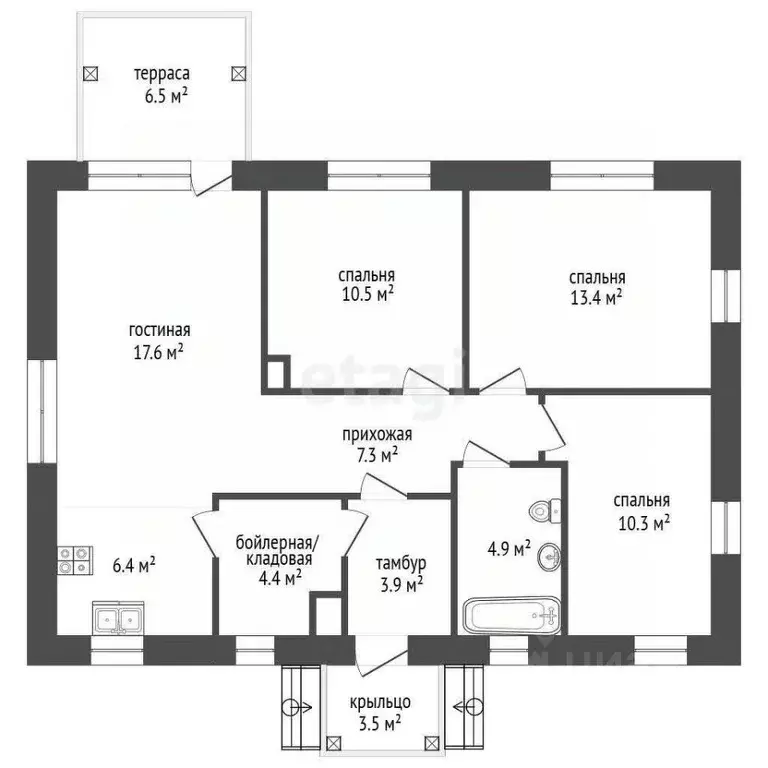 Дом в Вологодская область, Череповец ул. Жасминовая (90 м) - Фото 2