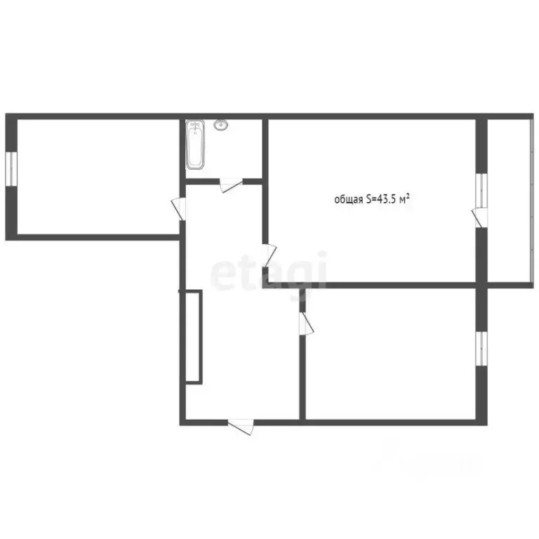 2-к кв. Алтайский край, Бийск Социалистическая ул., 25 (44.8 м) - Фото 1