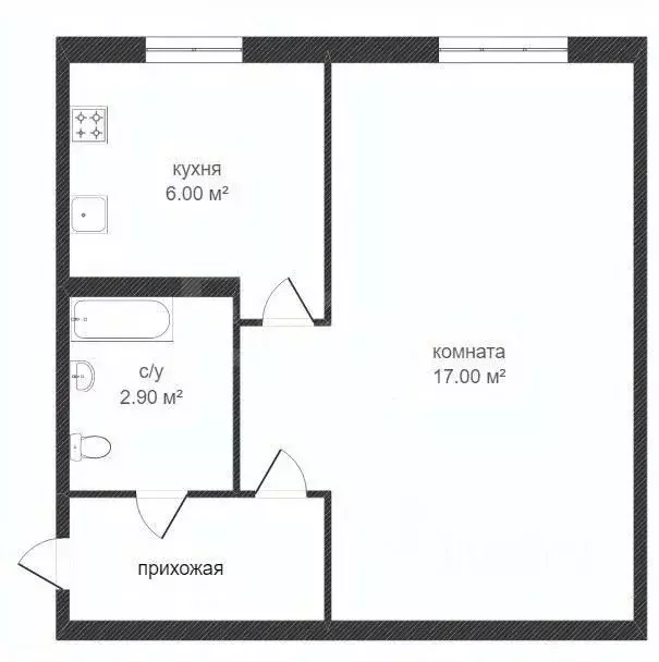 1-к кв. Костромская область, Кострома ул. Подлипаева, 19 (32.2 м) - Фото 2