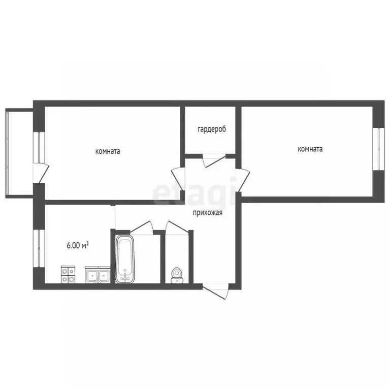 2-к кв. Владимирская область, Муром Муромская ул., 10 (46.4 м) - Фото 1