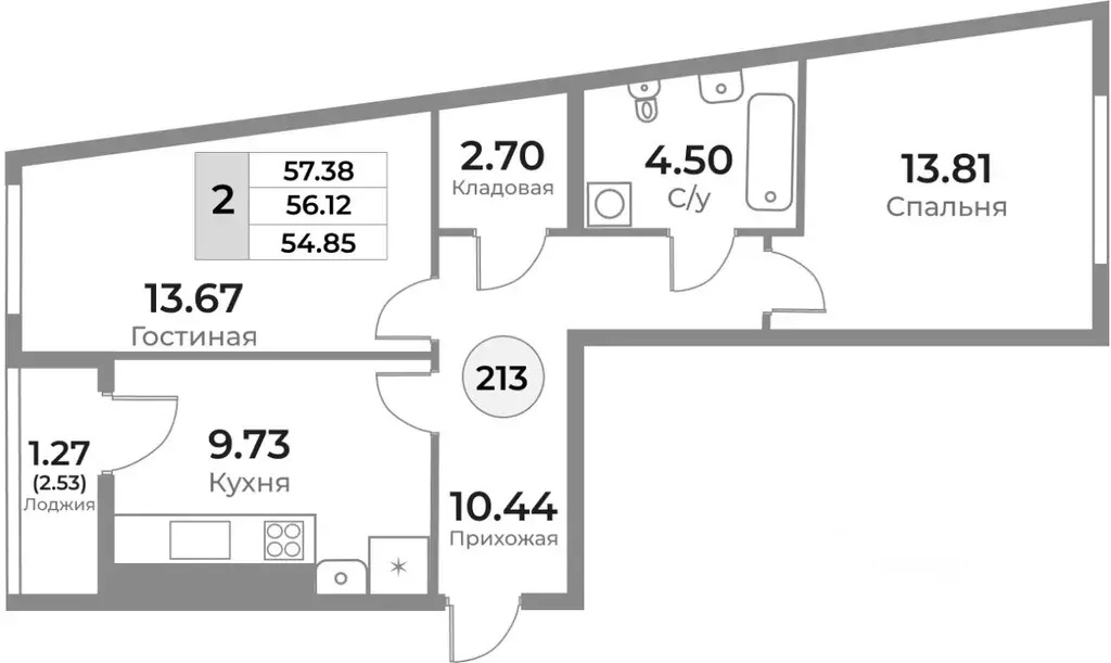 2-к кв. Калининградская область, Калининград Легенды Девау жилой ... - Фото 1